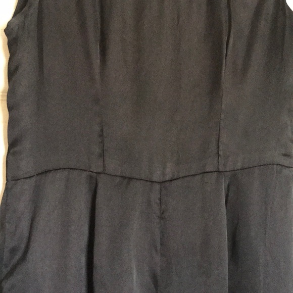 Black Satin Sleeveless Jumpsuit - Picture 2 of 4